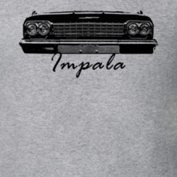 1962 Impala Grill View With Model Name Heather Grey T Shirt
