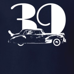1939 Continental Side View With Year Navy Blue T Shirt