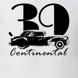 1939 Continental Side View With Year And Model Name White T Shirt