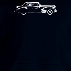 1939 Continental Side View Navy Blue Heavy Duty Hooded T Shirt