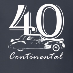 1940 Continental Side View With Year And Model Name Charcoal Grey T Sh