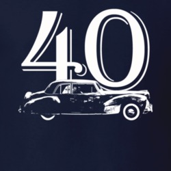 1940 Continental Side View With Year Navy Blue T Shirt