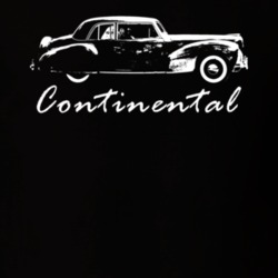 1941 Continental Side View With Model Name Black T Shirt