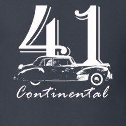 1941 Continental Side View With Year And Model Name Charcoal Grey T Sh