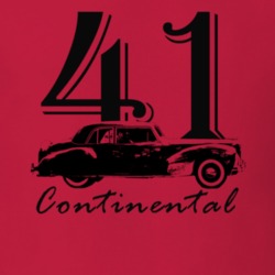 1941 Continental Side View With Year And Model Name Red T Shirt