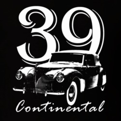 1939 Continental Three Quarter View With Year And Model Name Black T S