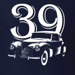 1939 Continental Three Quarter View With Year Navy Blue T Shirt