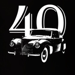 1940 Continental Three Quarter View With Year Black T Shirt