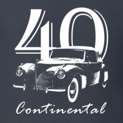1940 Continental Three Quarter  View With Year And Model Name Charcoal