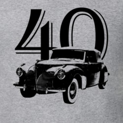 1940 Continental Three Quarter View With Year Heather Grey T Shirt