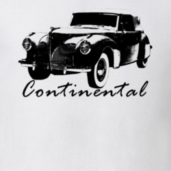 1940 Continental Three Quarter View With Model Name White T Shirt