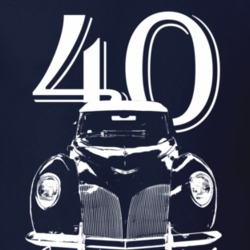 1940 Continental Grill View With Year And Model Name Navy Blue T Shirt