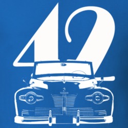 1942 Continental Zephyr Grill View With Year Royal Blue T Shirt
