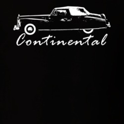 1942 Continental Zephyr Side View With Model Name Black T Shirt