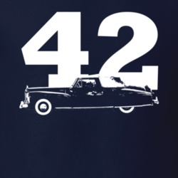 1942 Continental Zephyr Side View With Year Navy Blue T Shirt