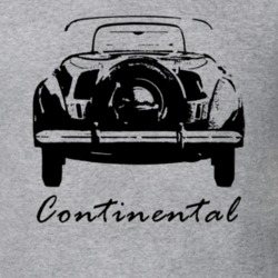 1942 Continental Zephyr Rear View With Model Name Heather Grey T Shirt