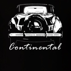 1942 Continental Zephyr Rear View With Model Name Black T Shirt