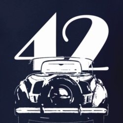 1942 Continental Zephy Rear View With Year Navy Blue T Shirt