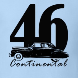 1946 Continental Side View With Year And Model Name Light Blue T Shirt