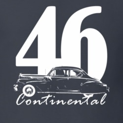 1946 Continental Side View With Year And Model Name Charcoal Grey T Sh