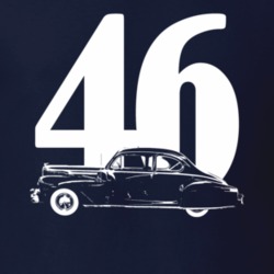 1946 Continental Side View With Year Navy Blue T Shirt