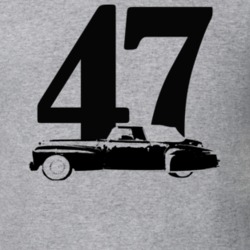 1947 Continental Side View With Year Heather Grey T Shirt