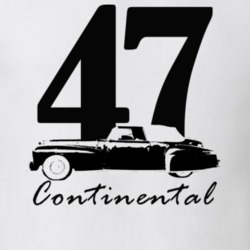1947 Continental Side View With Year And Model Name White T Shirt