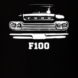 1960 F100 Grill View With Moel Name Black T Shirt