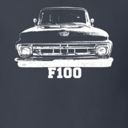 1961 F100 Pickup Truck Grill View With Model Name Charcoal Grey T Shir