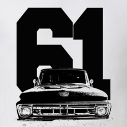 1961 F100 Pickup Truck Grill View With Year White T Shirt