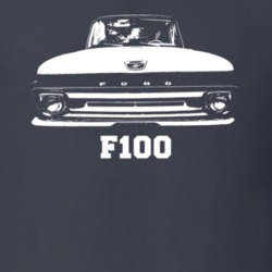 1962 F100 Pickup Truck Grill View With Model Name Charcoal Grey T Shir
