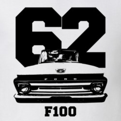 1962 F100 Pickup Truck Grill View With Year And Model Name White T Shi