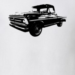 1971 F100 Pickup Truck Three Quarter View White T Shirt