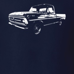 1971 F100 Pickup Truck Three Quarter View Navy Blue T Shirt