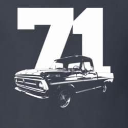 1971 F100 Pickup Truck Three Quarter View With Year Charcoal Grey T Sh