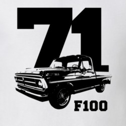 1971 F100 Pickup Truck Three Quarter View With Year And Model Name Whi