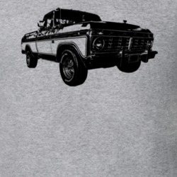 1975 F100 Pickup Truck Three Quarter View Heather Grey T Shirt