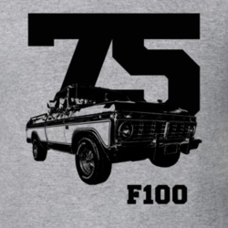 1975 F100 Pickup  Truck Three Quarter View With Year And Model Name He