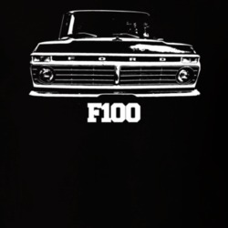 1976 F100 Pickup Truck Grill View With Model Name Black T Shirt