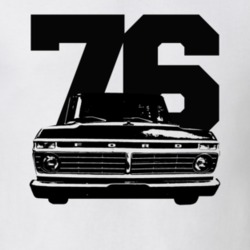 1976 F100 Pickup Truck Grill View With Year White T Shirt