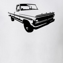 1972 F100 Pickup Truck Three Quarter View White T Shirt