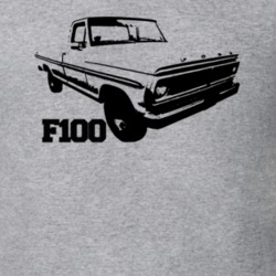 1972 F100 Pickup Truck Three Quarter View With Model Name Heather Grey