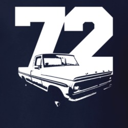 1972 F100 Pickup Truck Three Quarter View Navy Blue T Shirt