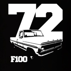 1972 F100 Three Quarter View With Year And Model Name Black T Shirt