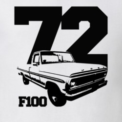 1972 F100 Three Quarter View With Year And Model Name White T Shirt