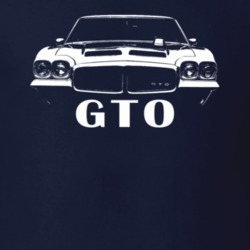 1971 Gto Grill View With Model Name Navy Blue T Shirt