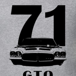1971 Gto Grill View With Year And Model Name Heather Grey T Shirt