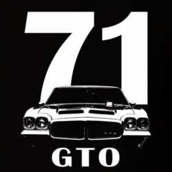 1971 Gto Grill View With Year And Model Name Black T Shirt