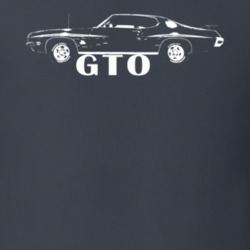 1971 Gto Side View With Model Name Charcoal Grey T Shirt