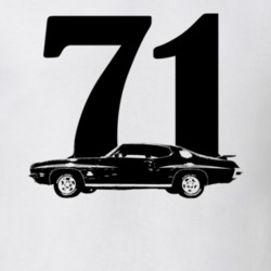 1971 Gto Side View With Year White T Shirt